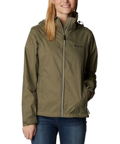 Women's Switchback Waterproof Packable Rain Jacket XS-3X Stone Green $31.79 Jackets