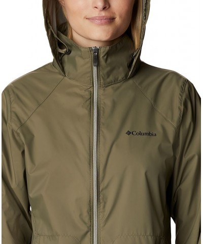 Women's Switchback Waterproof Packable Rain Jacket XS-3X Stone Green $31.79 Jackets