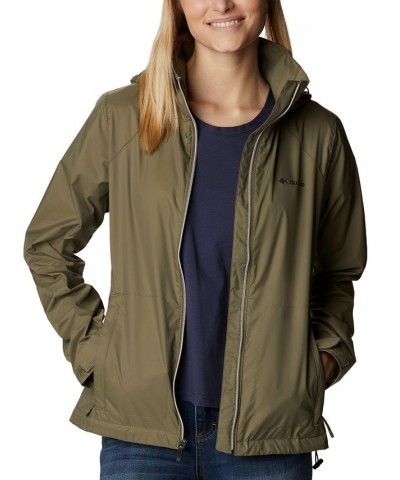 Women's Switchback Waterproof Packable Rain Jacket XS-3X Stone Green $31.79 Jackets