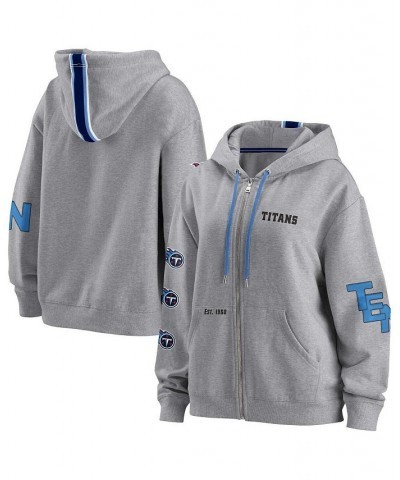 Women's Gray Tennessee Titans Full-Zip Hoodie Gray $37.44 Sweatshirts