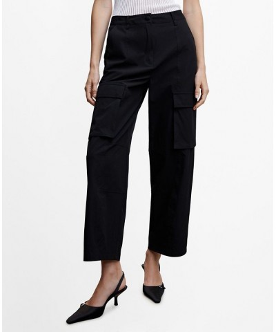 Women's Pocket Cargo Pants Black $48.59 Pants
