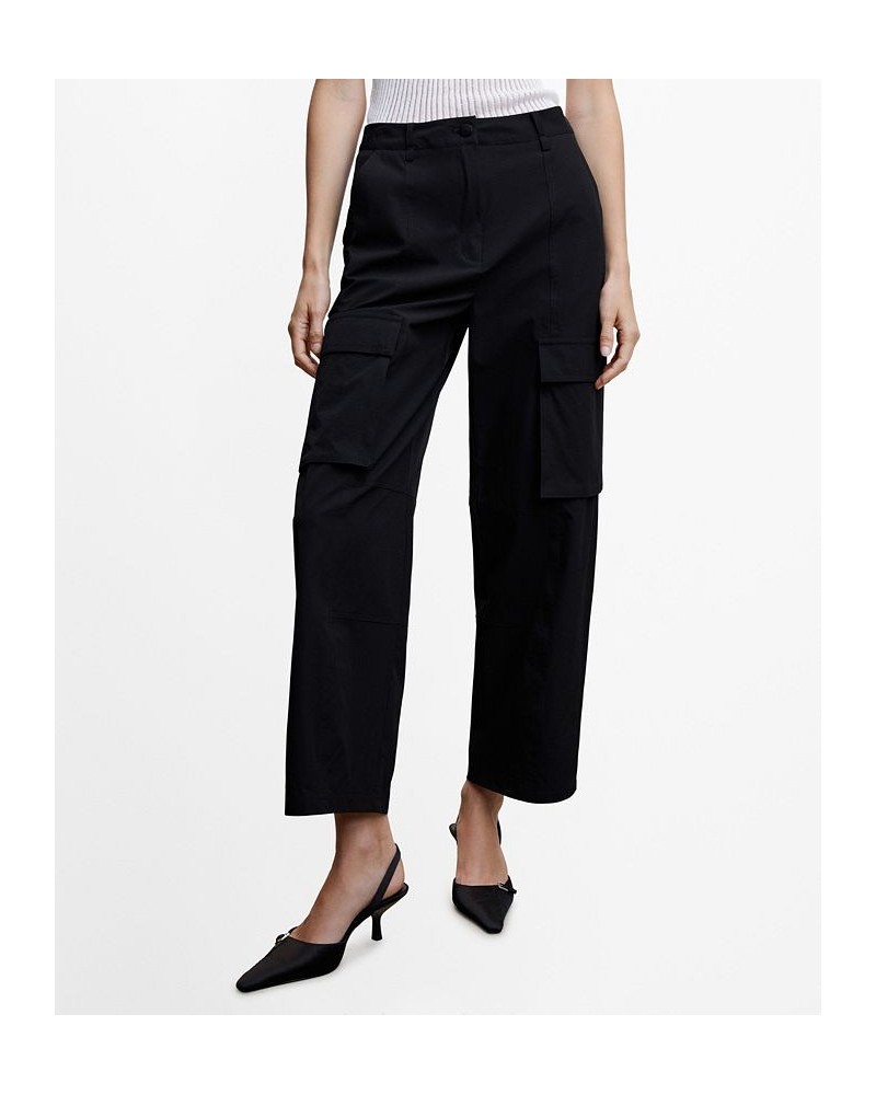 Women's Pocket Cargo Pants Black $48.59 Pants