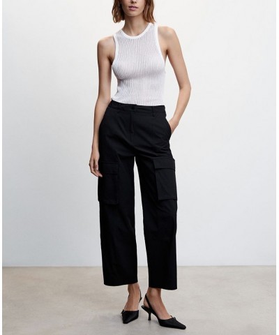 Women's Pocket Cargo Pants Black $48.59 Pants