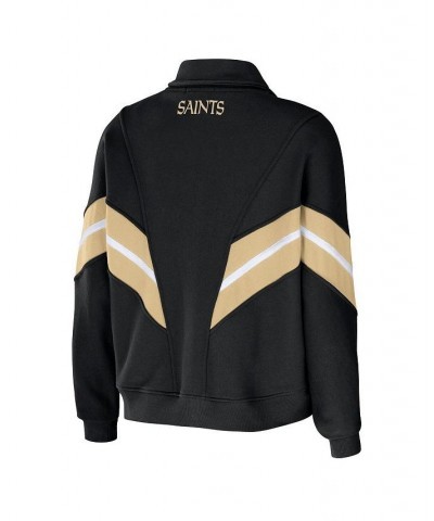 Women's Black New Orleans Saints Yarn Dye Stripe Full-Zip Jacket Black $33.54 Jackets