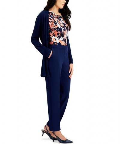 Petite Mid-Rise Straight-Leg Pants Blue $43.61 Pants