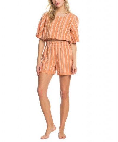 Juniors' Sweeter Place Striped Pull-On Shorts Toasted Nut Bico Stripe $18.00 Shorts