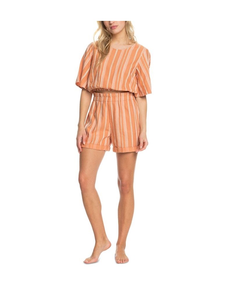 Juniors' Sweeter Place Striped Pull-On Shorts Toasted Nut Bico Stripe $18.00 Shorts