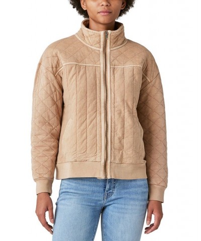 Women's Quilted Zip-Up Jacket Tan/Beige $79.50 Jackets