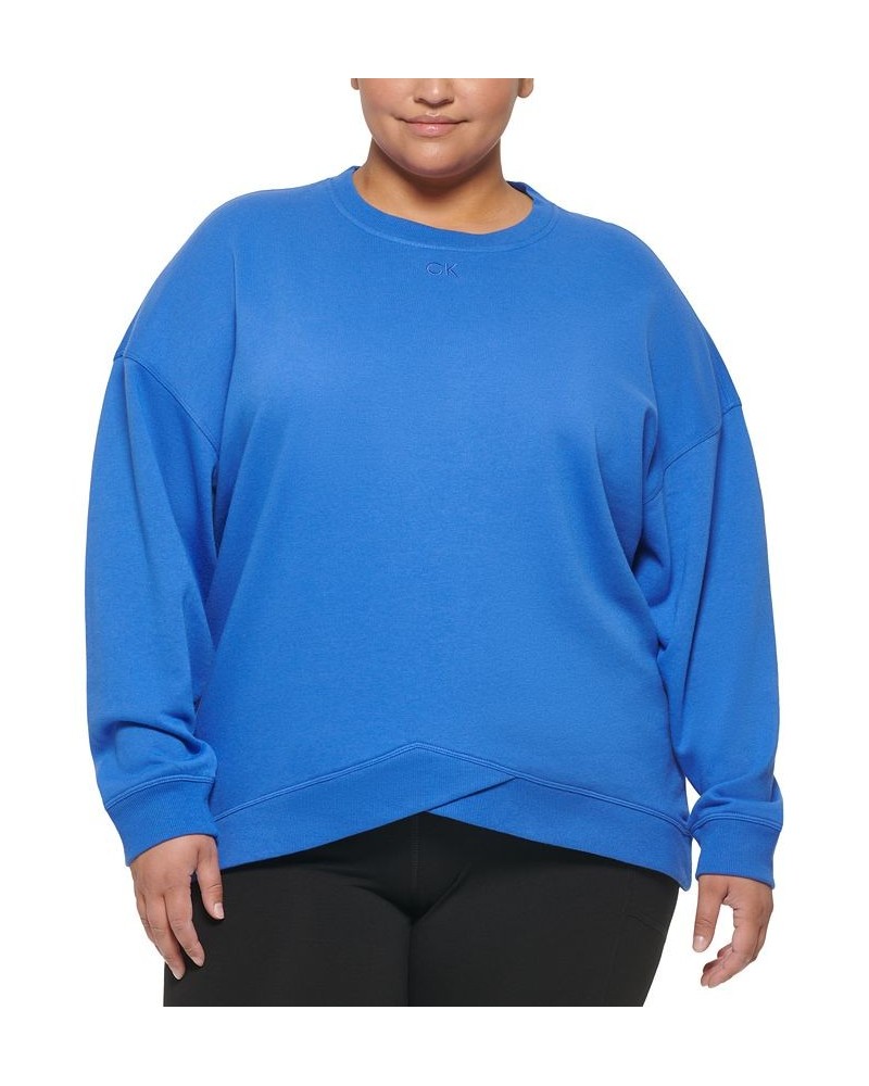 Plus Size Dropped-Shoulder Sweatshirt Blue Wave $17.03 Sweatshirts