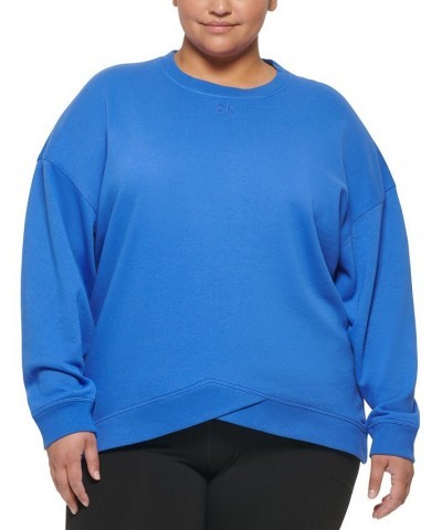 Plus Size Dropped-Shoulder Sweatshirt Blue Wave $17.03 Sweatshirts