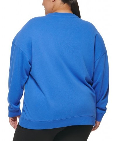 Plus Size Dropped-Shoulder Sweatshirt Blue Wave $17.03 Sweatshirts