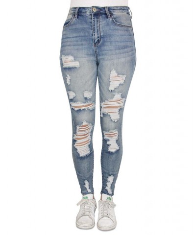 Juniors' Ripped Faded Skinny Jeans Light Wash $14.50 Jeans
