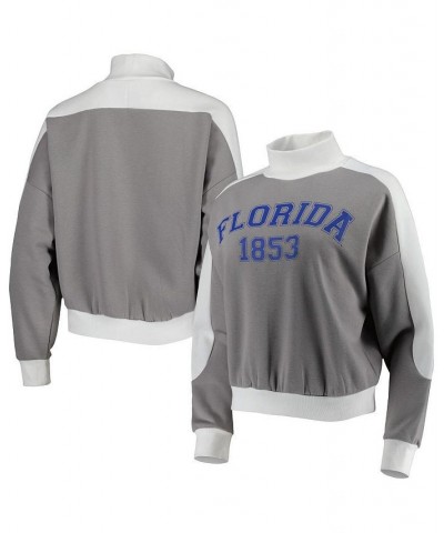 Women's Gray Florida Gators Make it a Mock Sporty Pullover Sweatshirt Gray $34.44 Sweatshirts