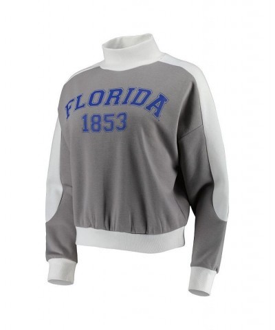 Women's Gray Florida Gators Make it a Mock Sporty Pullover Sweatshirt Gray $34.44 Sweatshirts