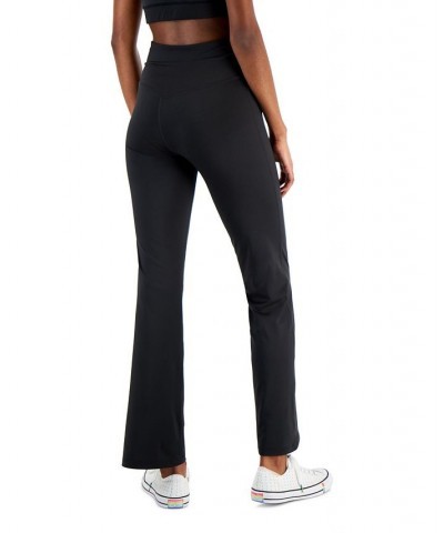 Women's Flared Cross-Dyed Full Length Leggings Deep Black $9.46 Pants