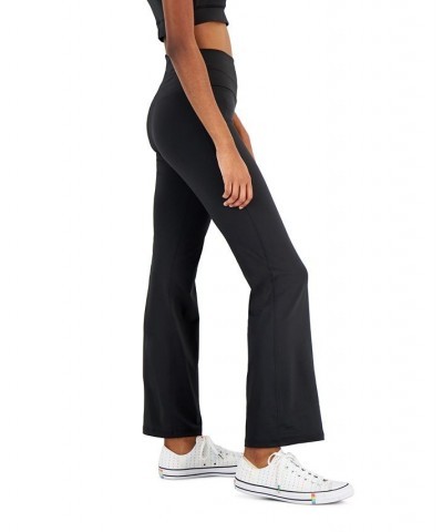 Women's Flared Cross-Dyed Full Length Leggings Deep Black $9.46 Pants