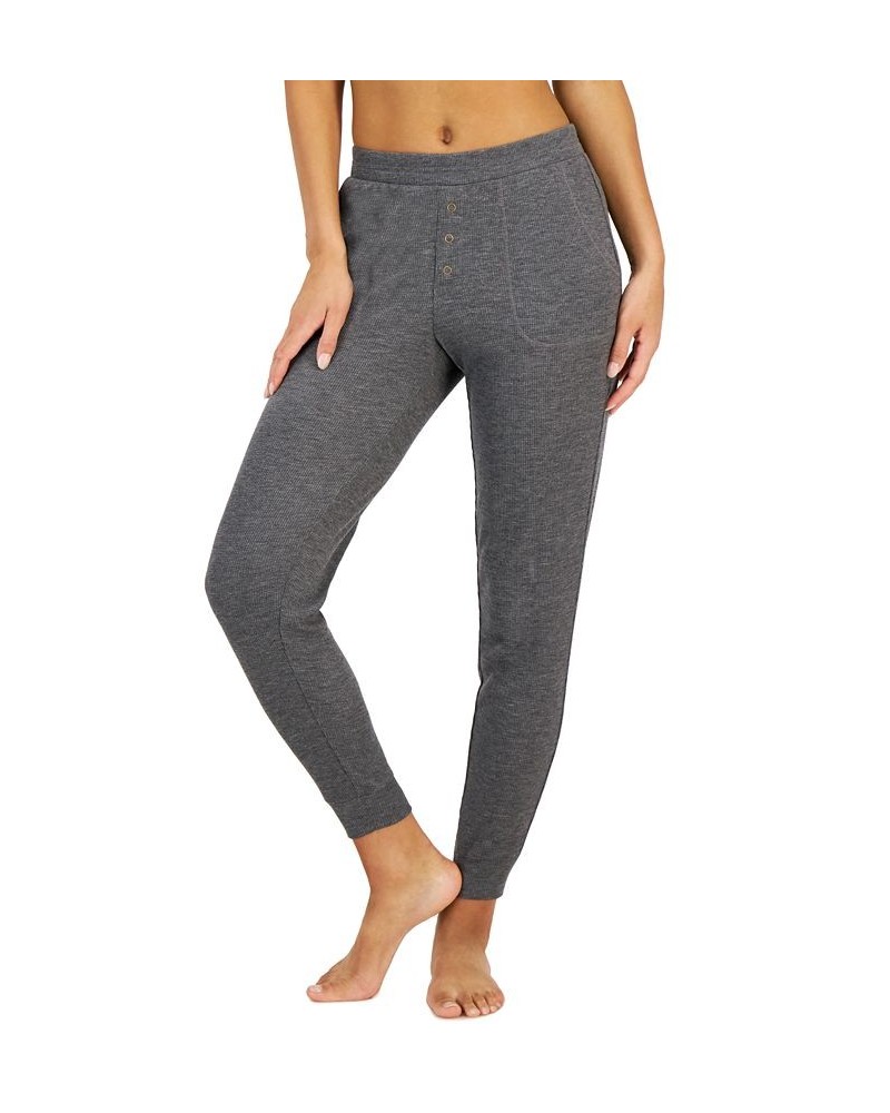 Women's Heather Waffle Sleep Jogger Pants Pewter Heather B30 $10.68 Sleepwear