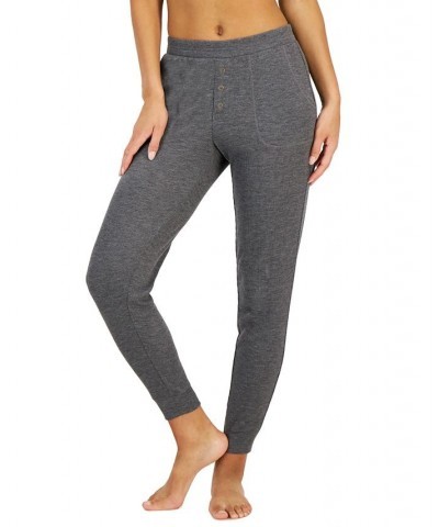 Women's Heather Waffle Sleep Jogger Pants Pewter Heather B30 $10.68 Sleepwear