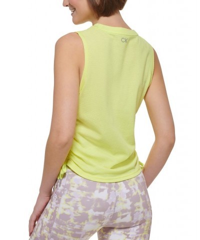 Calvin Klein Women's Sport Ruched Side Tie Tank Top Yellow $16.66 Tops