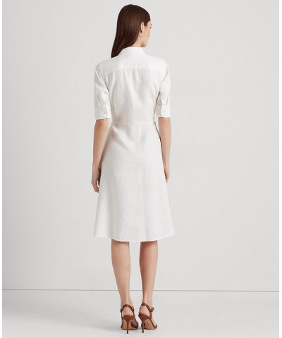 Linen Fit & Flare Shirtdress Regular & Petite White $85.80 Dresses