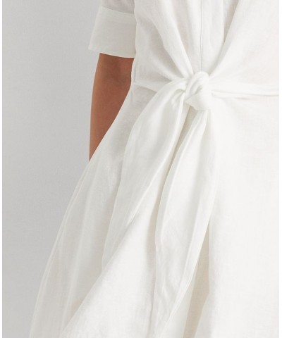 Linen Fit & Flare Shirtdress Regular & Petite White $85.80 Dresses