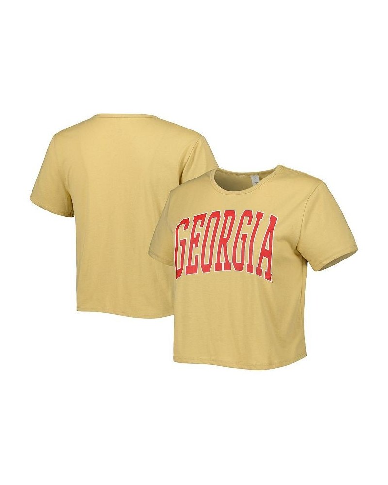 Women's Tan Georgia Bulldogs Core Fashion Cropped T-shirt Tan $21.99 Tops