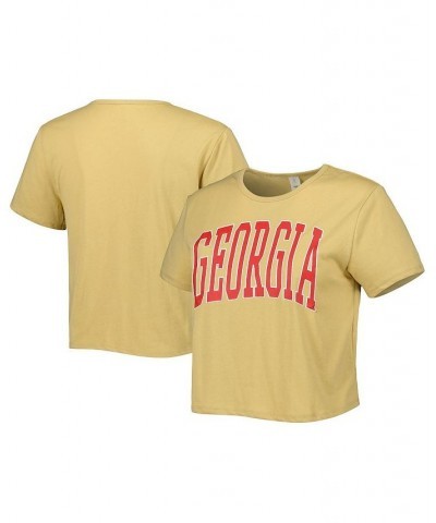 Women's Tan Georgia Bulldogs Core Fashion Cropped T-shirt Tan $21.99 Tops