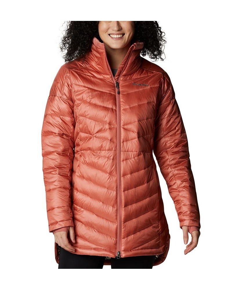 Women's Joy Peak Plush Novelty Puffer Jacket Red $39.96 Jackets