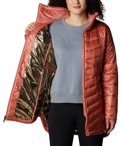 Women's Joy Peak Plush Novelty Puffer Jacket Red $39.96 Jackets