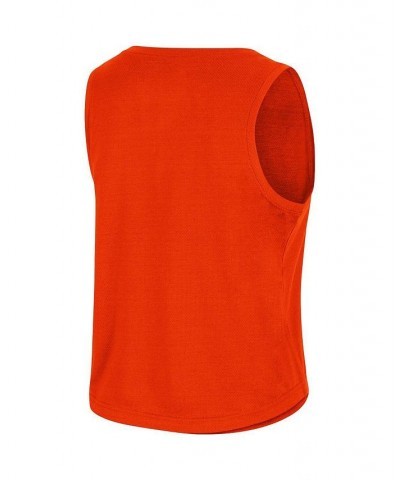 Women's Orange Clemson Tigers Hang Ten Scoop Neck Cropped Tank Top Orange $14.35 Tops