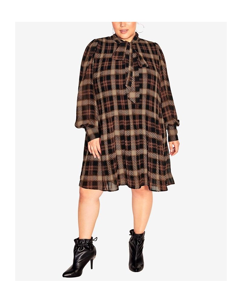 Trendy Plus Size Sexy Plaid Dress Black Plaid $43.86 Dresses