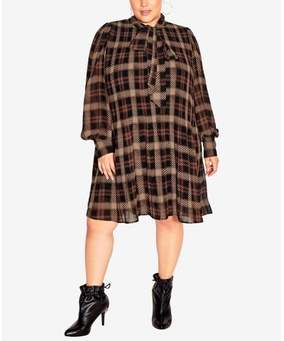 Trendy Plus Size Sexy Plaid Dress Black Plaid $43.86 Dresses