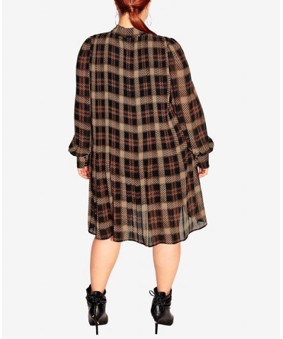 Trendy Plus Size Sexy Plaid Dress Black Plaid $43.86 Dresses