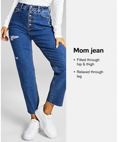 Women's Mom Denim Jeans Marine Blue Rip $35.39 Jeans