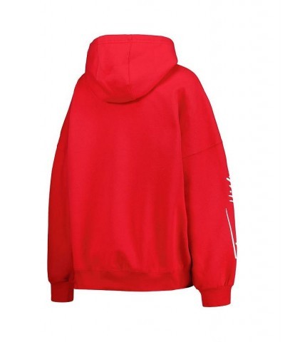 Women's Red Kansas City Chiefs Becca Drop Shoulder Pullover Hoodie Red $53.99 Sweatshirts