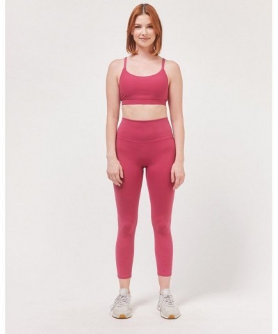 Hybrid Legging High Waist Crop Leggings 23" for Women Pink $35.26 Pants