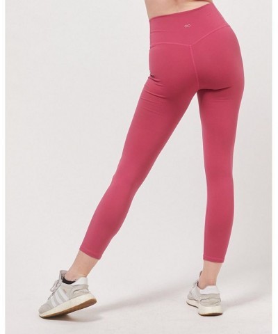 Hybrid Legging High Waist Crop Leggings 23" for Women Pink $35.26 Pants