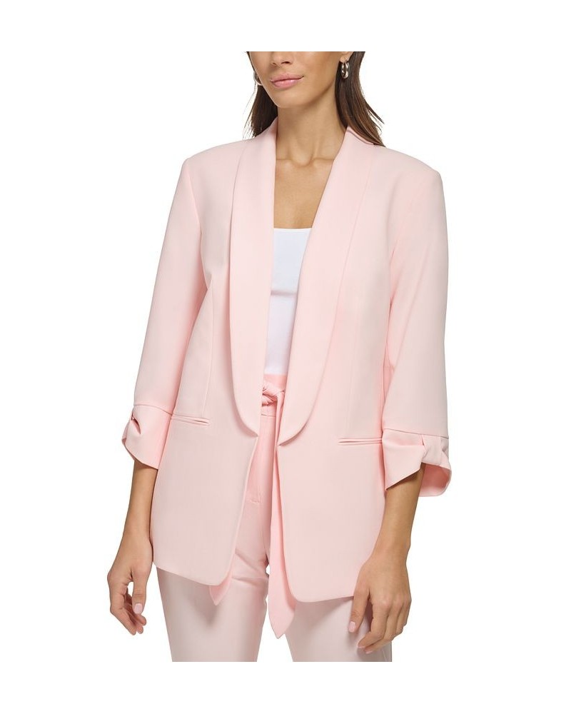 Petite Knot-Sleeve Open-Front Jacket Rose Quartz $38.71 Jackets