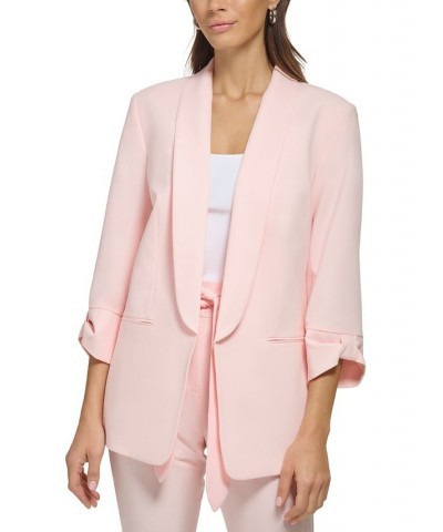 Petite Knot-Sleeve Open-Front Jacket Rose Quartz $38.71 Jackets