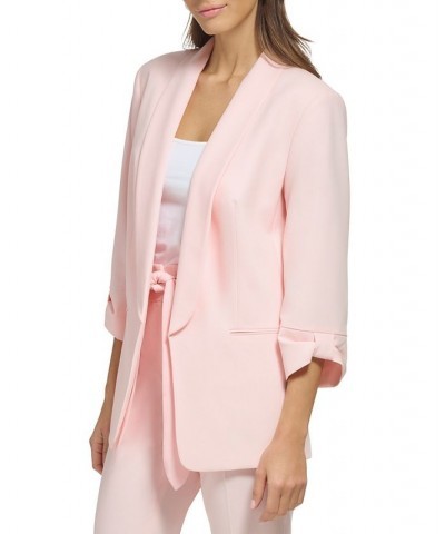 Petite Knot-Sleeve Open-Front Jacket Rose Quartz $38.71 Jackets