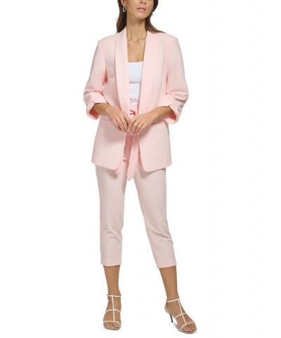 Petite Knot-Sleeve Open-Front Jacket Rose Quartz $38.71 Jackets