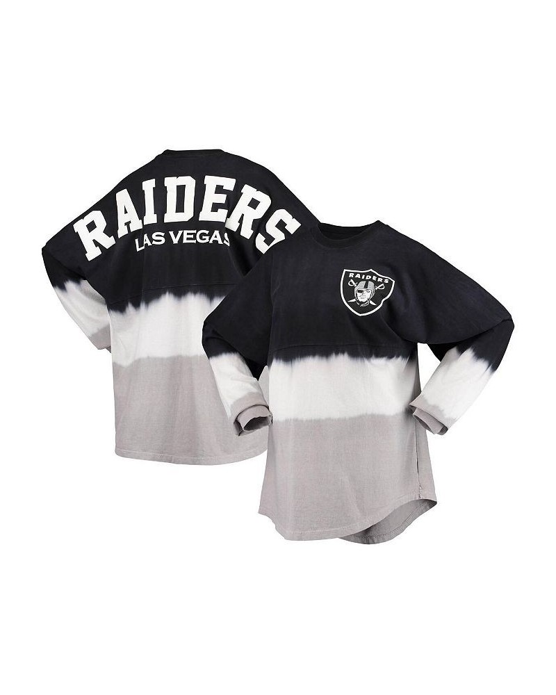 Women's Branded Black White Las Vegas Raiders Ombre Long Sleeve T-shirt Black, White $36.55 Tops