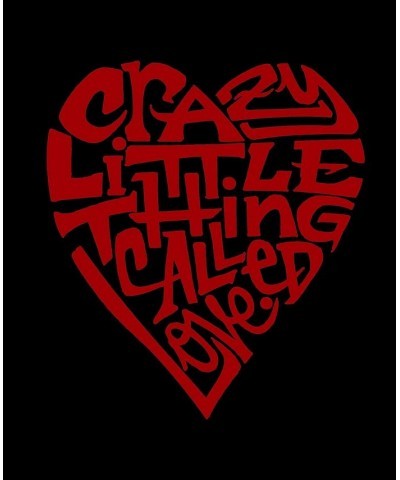 Women's Word Art Crazy Little Thing Called Love V-Neck T-Shirt Black $16.10 Tops