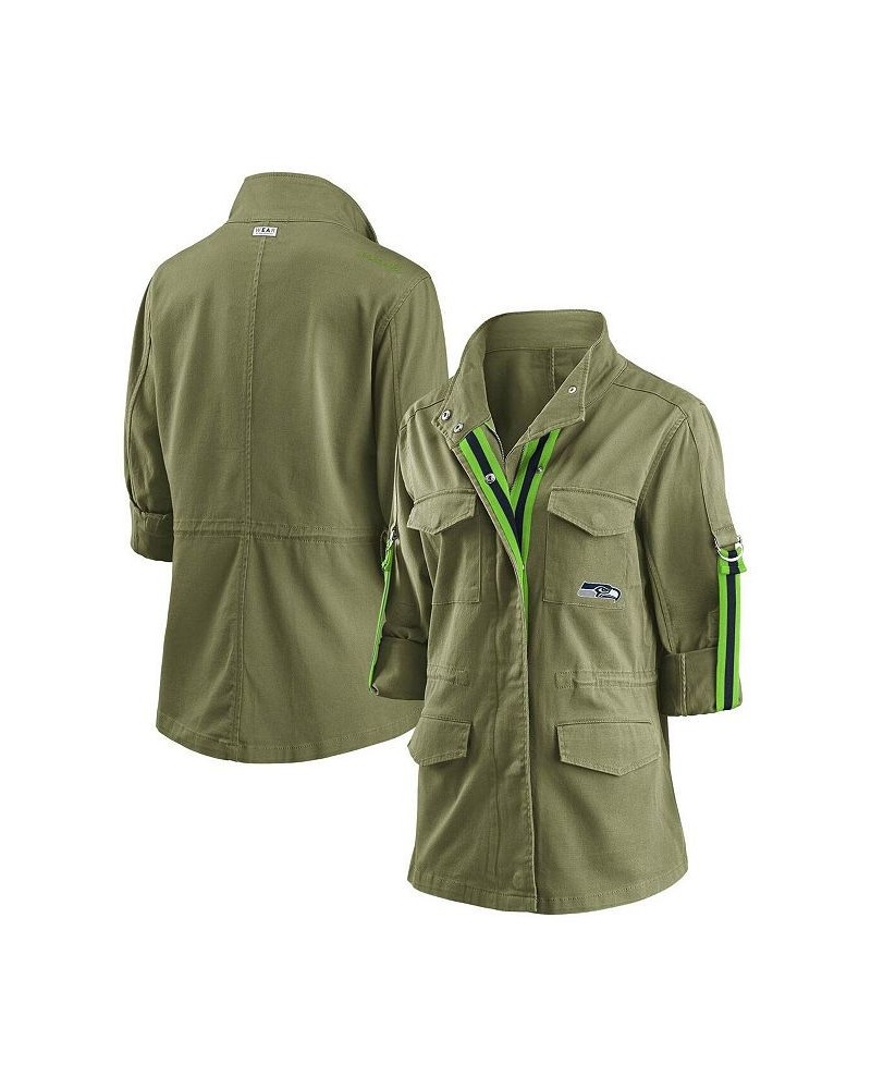 Women's Olive Seattle Seahawks Full-Zip Utility Jacket Olive $39.14 Jackets