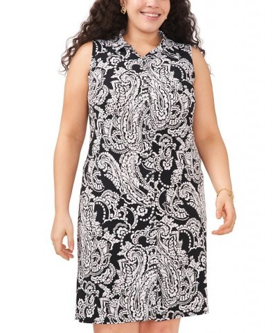 Plus Size Paisley-Print Sleeveless Shirtdress Black/White $46.28 Dresses