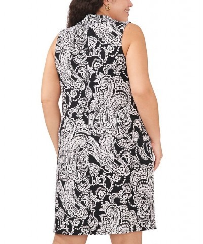 Plus Size Paisley-Print Sleeveless Shirtdress Black/White $46.28 Dresses