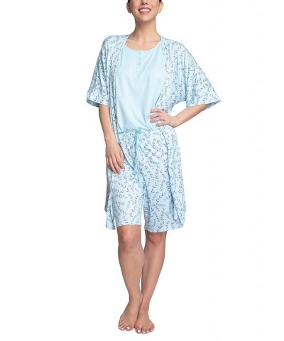 Plus Size 3-Piece Travel Set Blue $32.40 Sleepwear