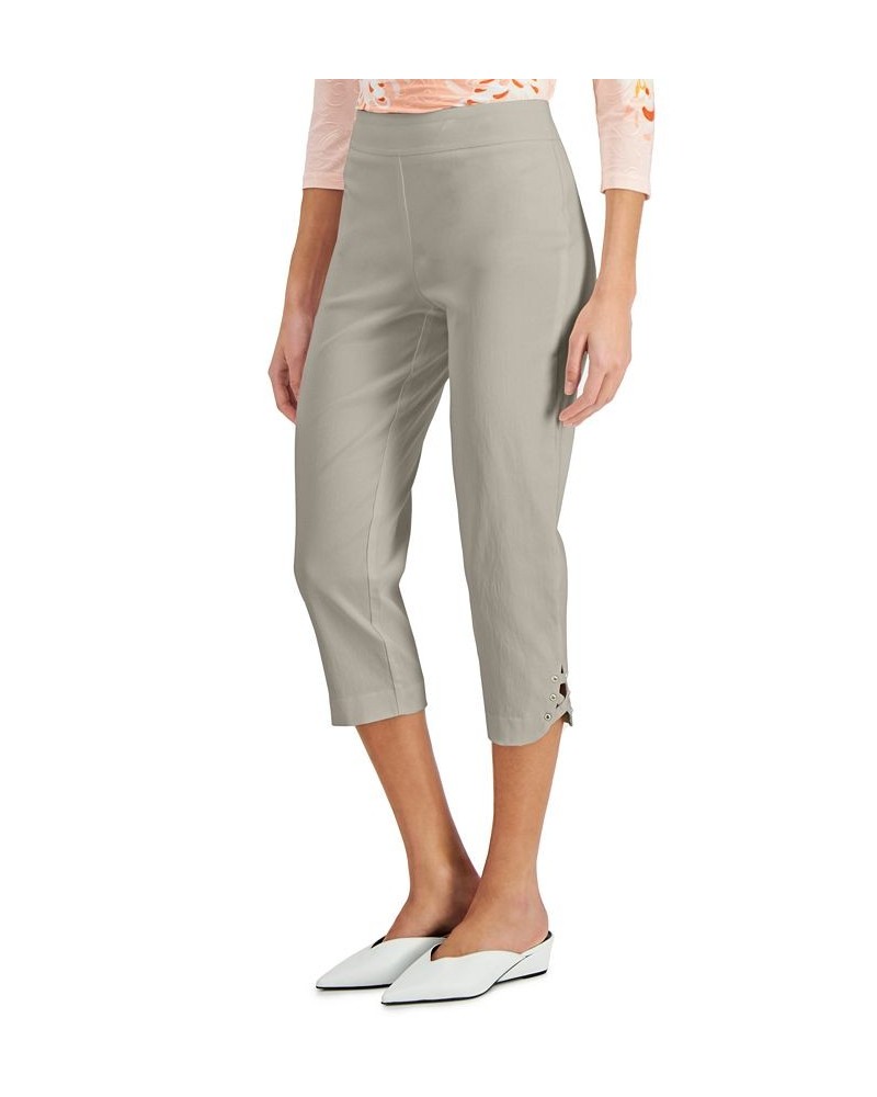 Petite Crisscross-Hem Capri Pants Tan/Beige $15.07 Pants