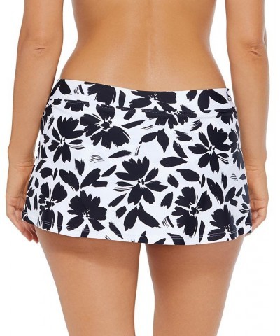 Lux Printed Pull-On Swim Skirt Black/White $21.15 Swimsuits