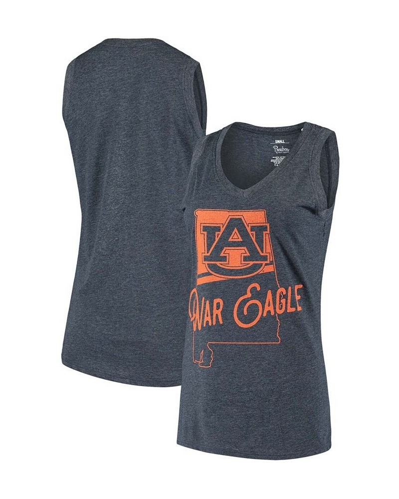 Women's Navy Auburn Tigers Ferris Melange V-Neck Tank Top Navy $14.70 Tops